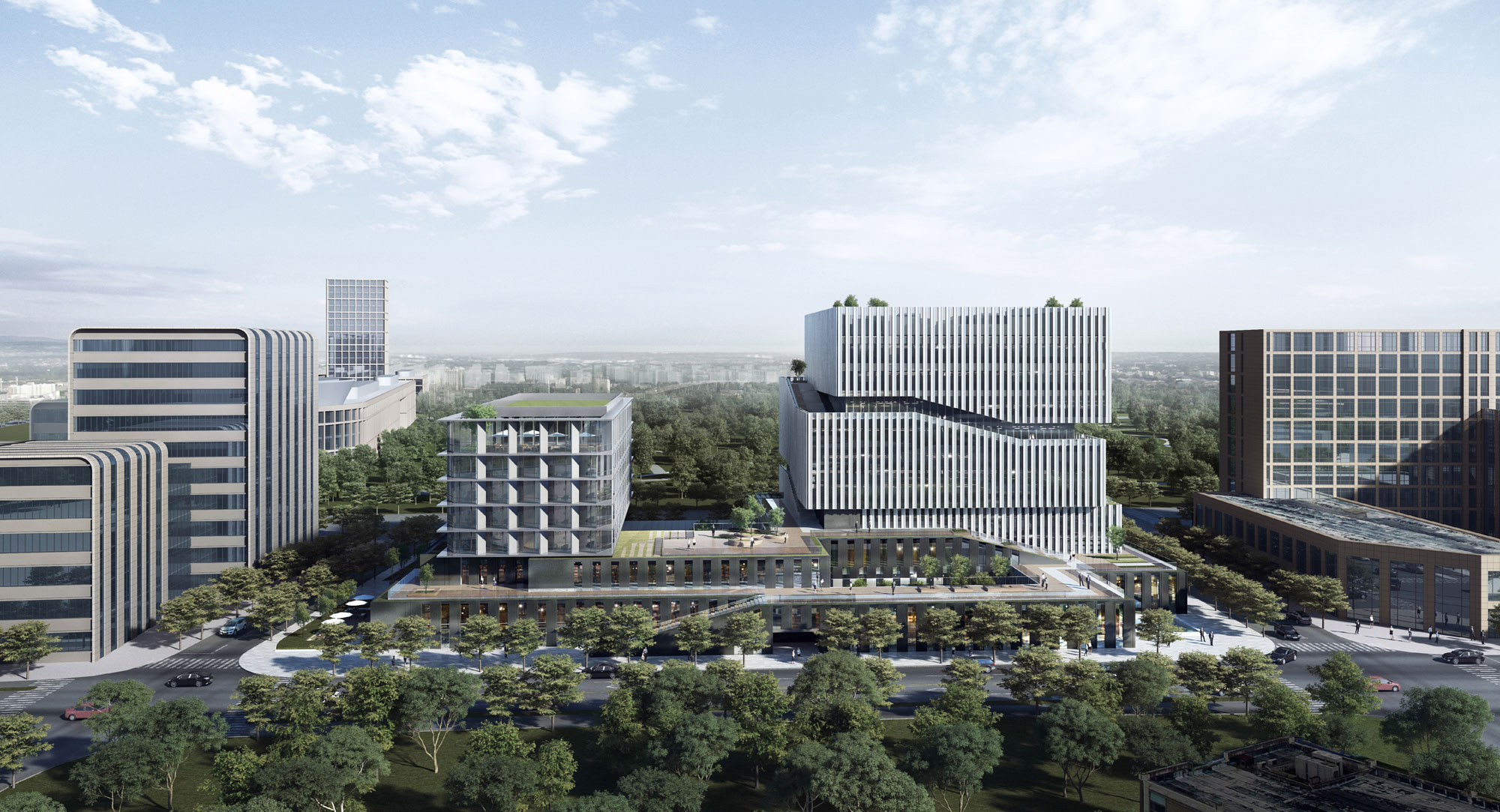 上海临港新城张江中心国际设计竞赛第一名方案 / EID Architecture