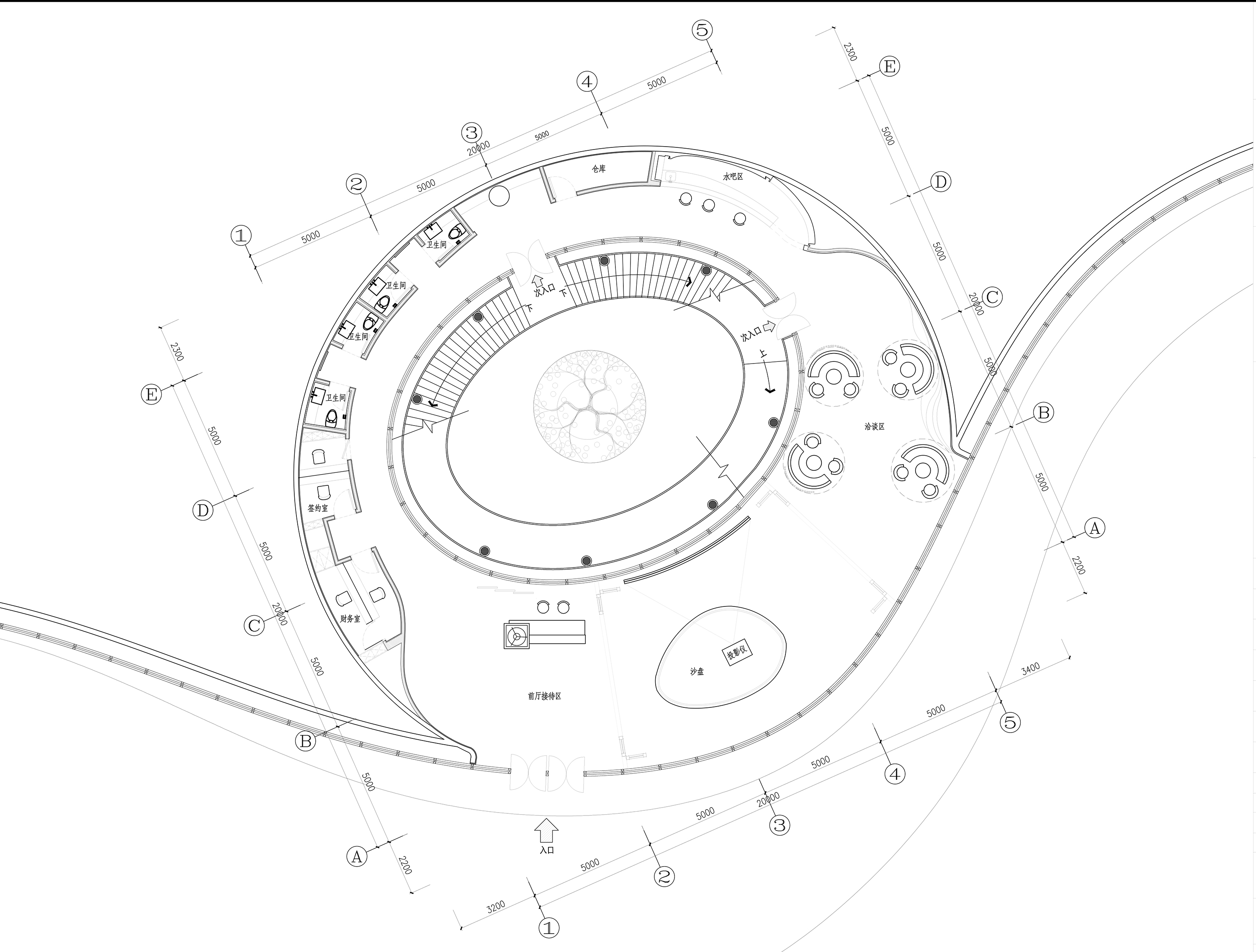 河南“仁豪售楼处”设计方案-平面布置图 – 设计本装修效果图