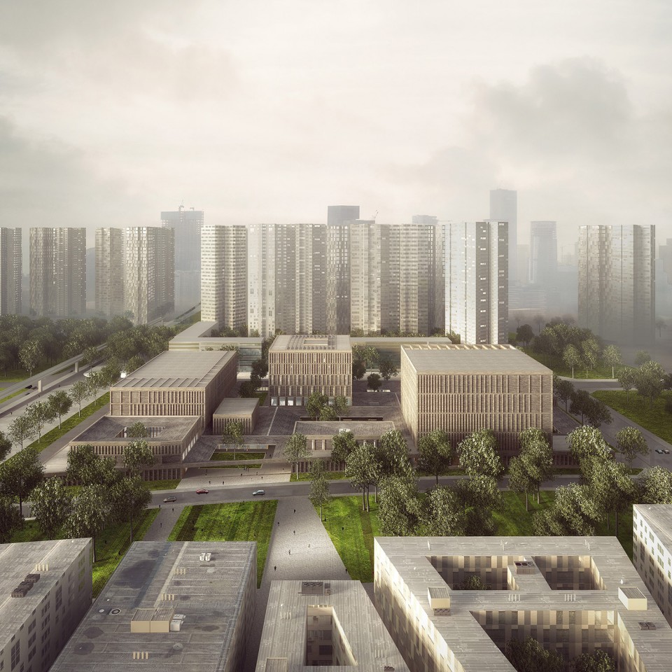 深圳龙华美术馆和图书馆竞赛建筑方案设计/Mecanoo