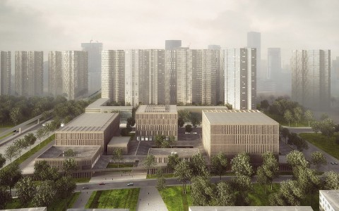 深圳龙华美术馆和图书馆竞赛建筑方案设计/Mecanoo
