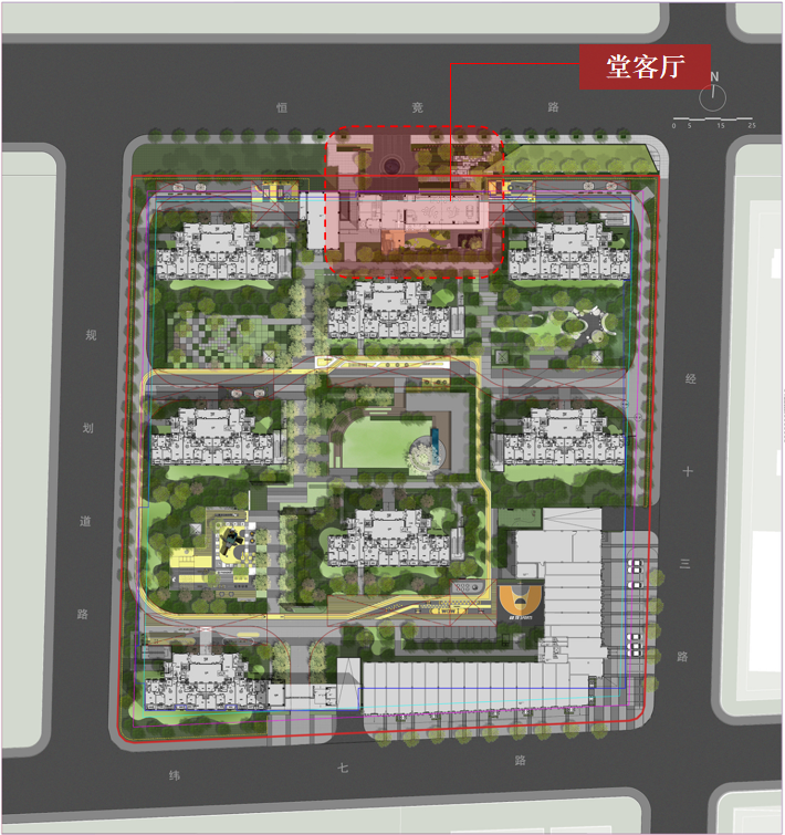 南京都会紫京堂客厅 建筑设计 /  上海日清设计